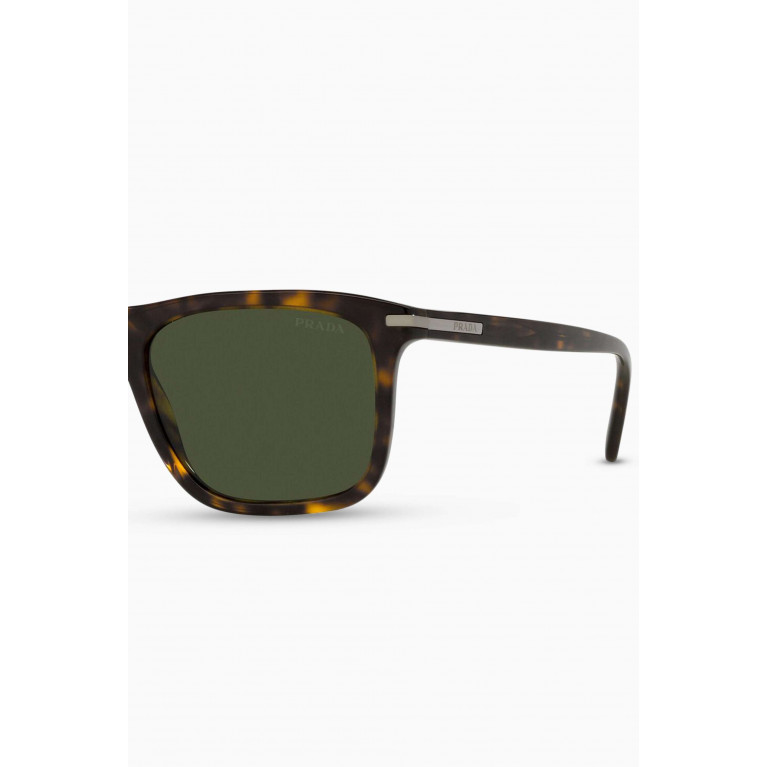 Prada - Square D-Frame Sunglasses in Acetate Brown