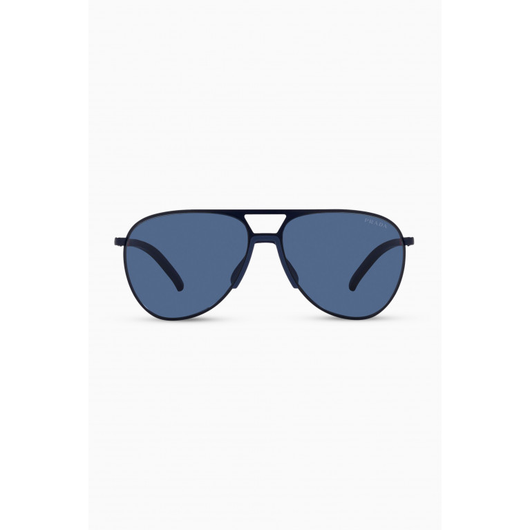 Prada - Pilot Sunglasses in Metal Black