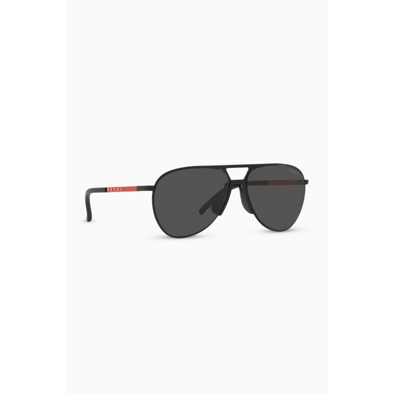 Prada - Pilot Sunglasses in Metal Black