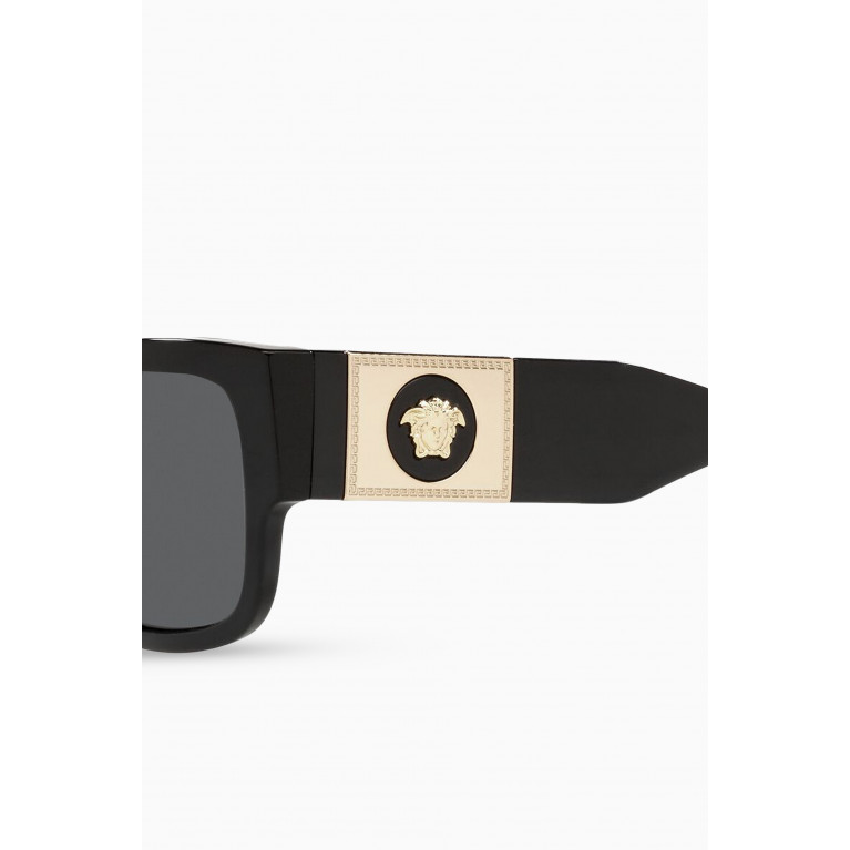 Versace - Rectangle Sunglasses with Medusa Medallion