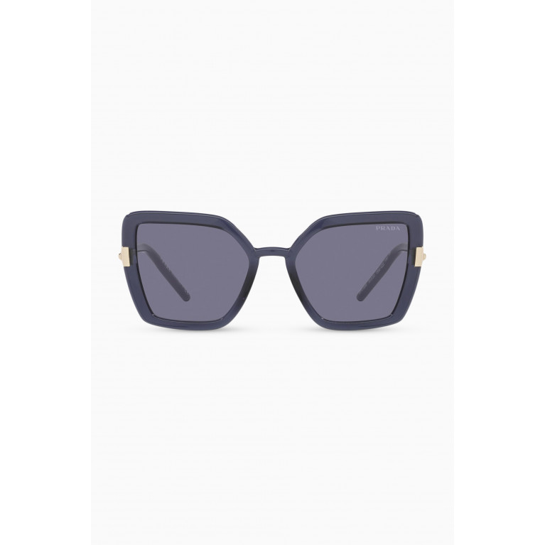 Prada - Oversized Cat-Eye Sunglasses in Acetate Grey