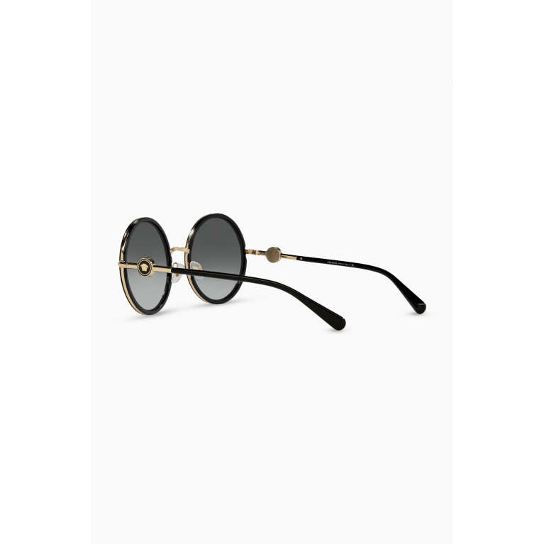 Versace - Round Sunglasses with Medusa Medallion Black