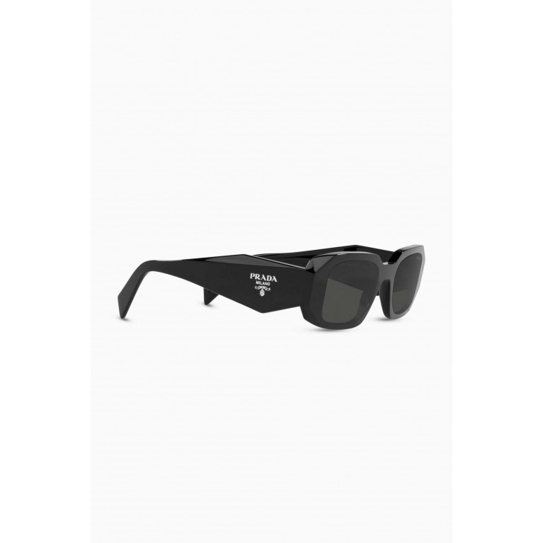 Prada - Rectangle Sunglasses in Acetate Black