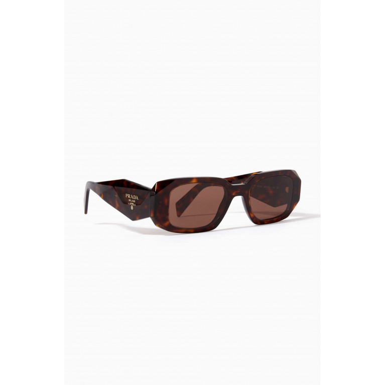 Prada - Rectangle Sunglasses in Acetate Brown