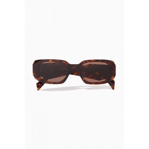 Prada - Rectangle Sunglasses in Acetate Brown