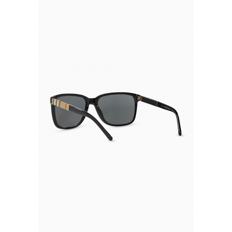 Burberry - Square Frame Sunglasses with Icon Stripe