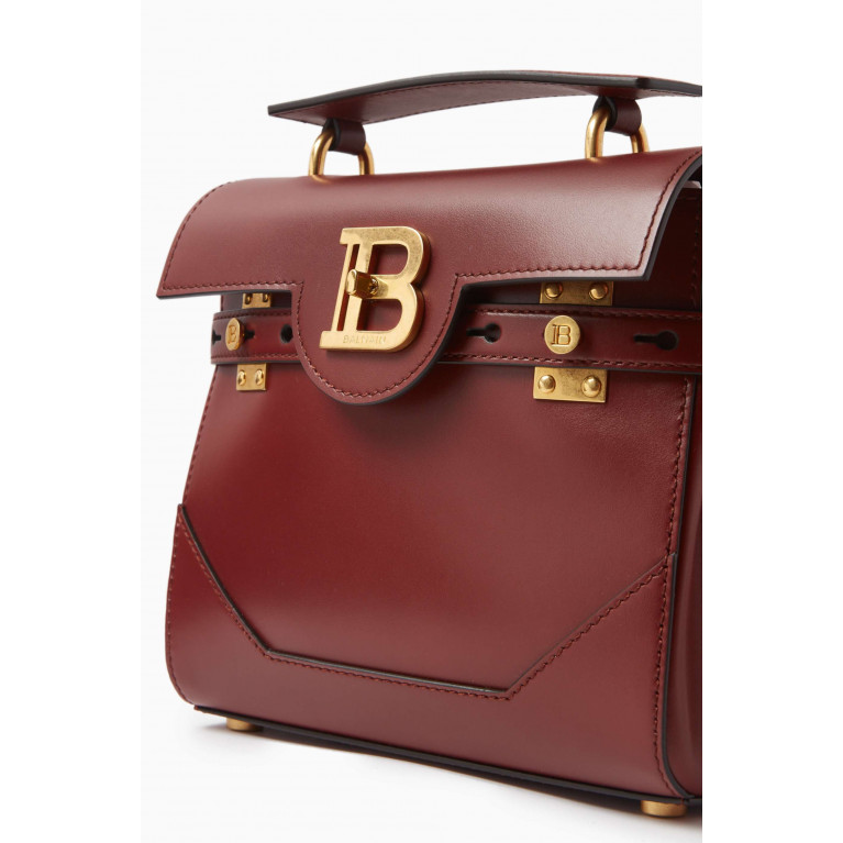 Balmain - B-Buzz 23 Bag in Calfskin Leather Burgundy