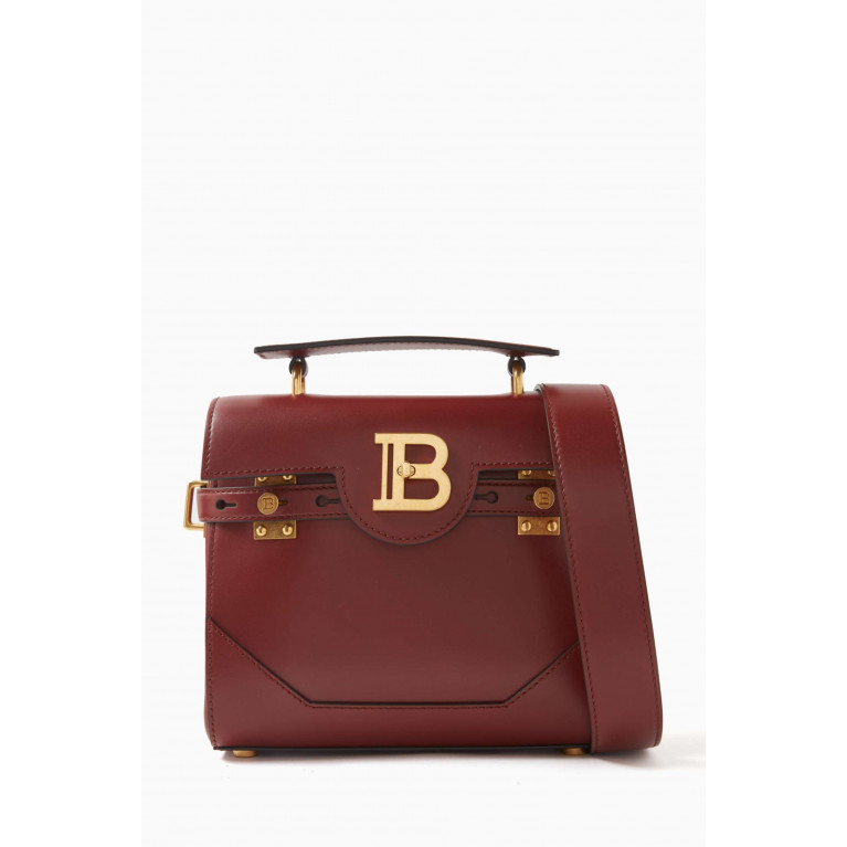 Balmain - B-Buzz 23 Bag in Calfskin Leather Burgundy