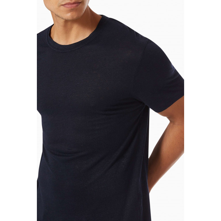 Sandro - Crewneck T-shirt in Linen Blue