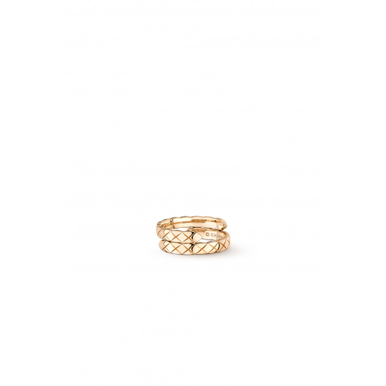 CHANEL - Quilted motif, small version, 18K BEIGE GOLD, diamonds