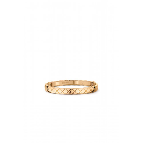 CHANEL - Quilted motif, 18K BEIGE GOLD