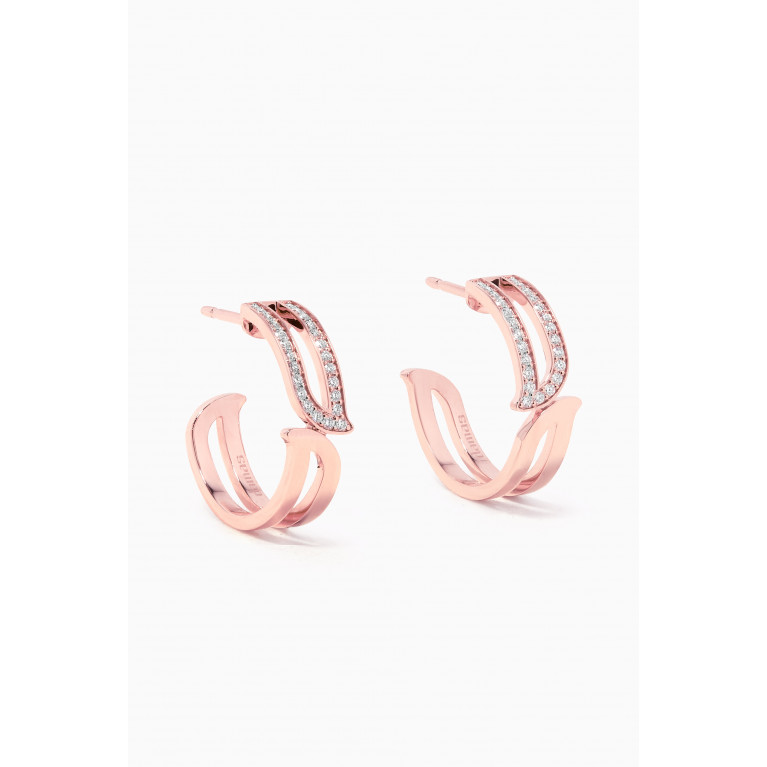 Damas - Alif Earrings with Diamonds in 18kt Rose Gold Rose Gold