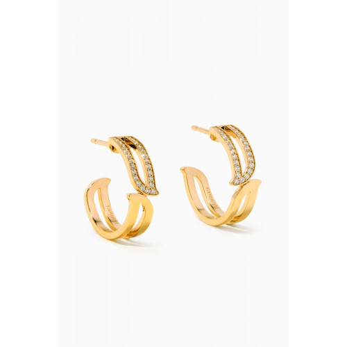 Damas - Alif Earrings with Diamonds in 18kt Yellow Gold Yellow