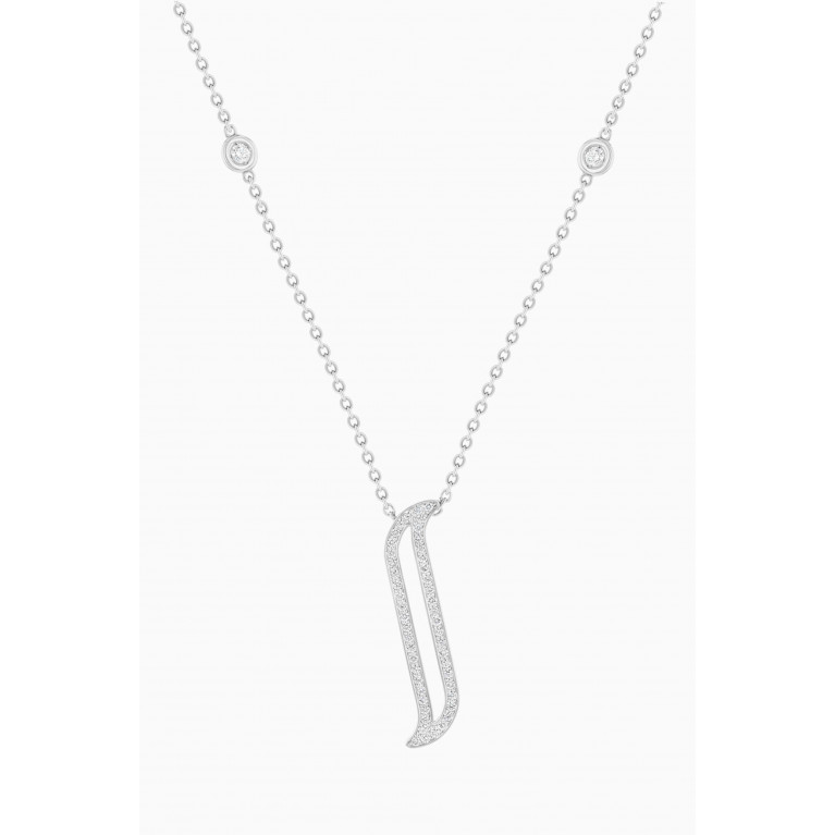 Damas - Alif Necklace with Diamonds in 18kt White Gold White