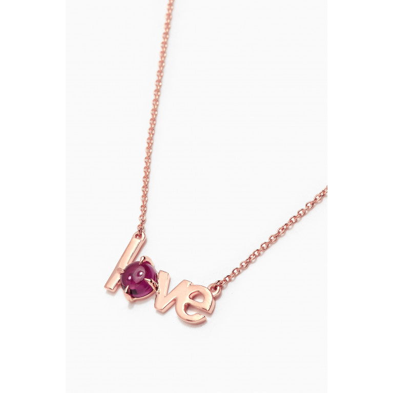 Damas - Love Necklace with Rhodolite Garnet in 14kt Rose Gold