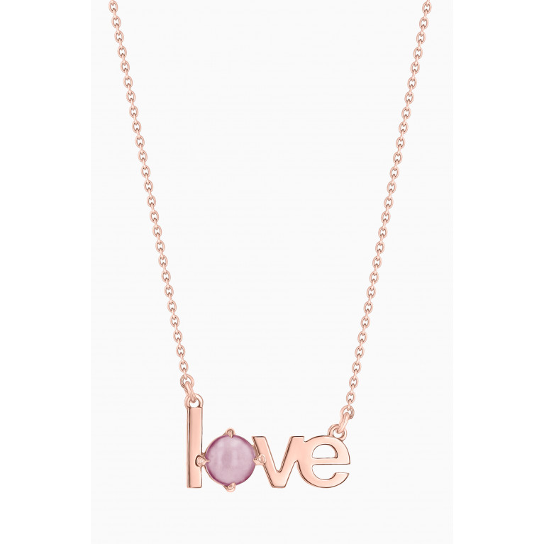 Damas - Love Necklace with Rhodolite Garnet in 14kt Rose Gold