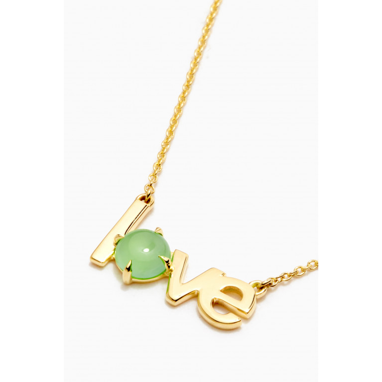 Damas - Love Necklace with Chrysoprase in 14kt Yellow Gold
