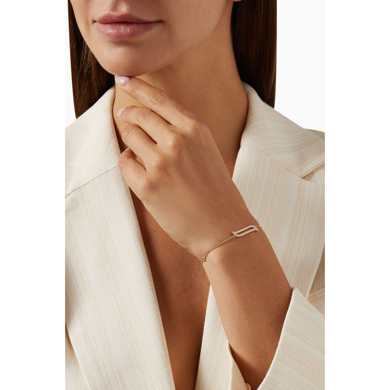 Damas - Alif Bracelet with Diamonds in 18kt Rose Gold Rose Gold
