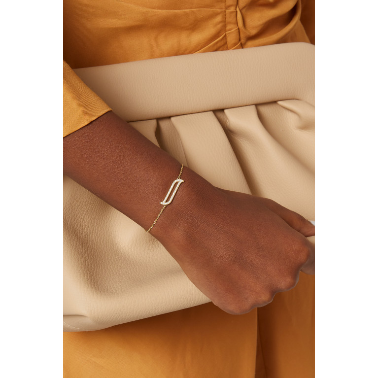 Damas - Alif Bracelet with Diamonds in 18kt Yellow Gold Yellow