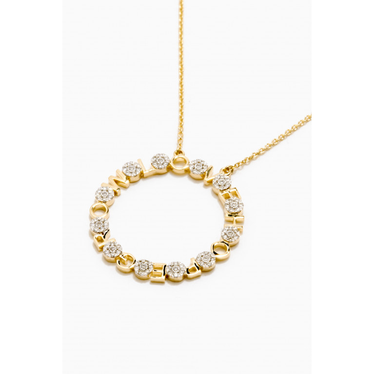 Damas - Love, Hope, Grow Necklace with Diamonds in 14kt Yellow Gold