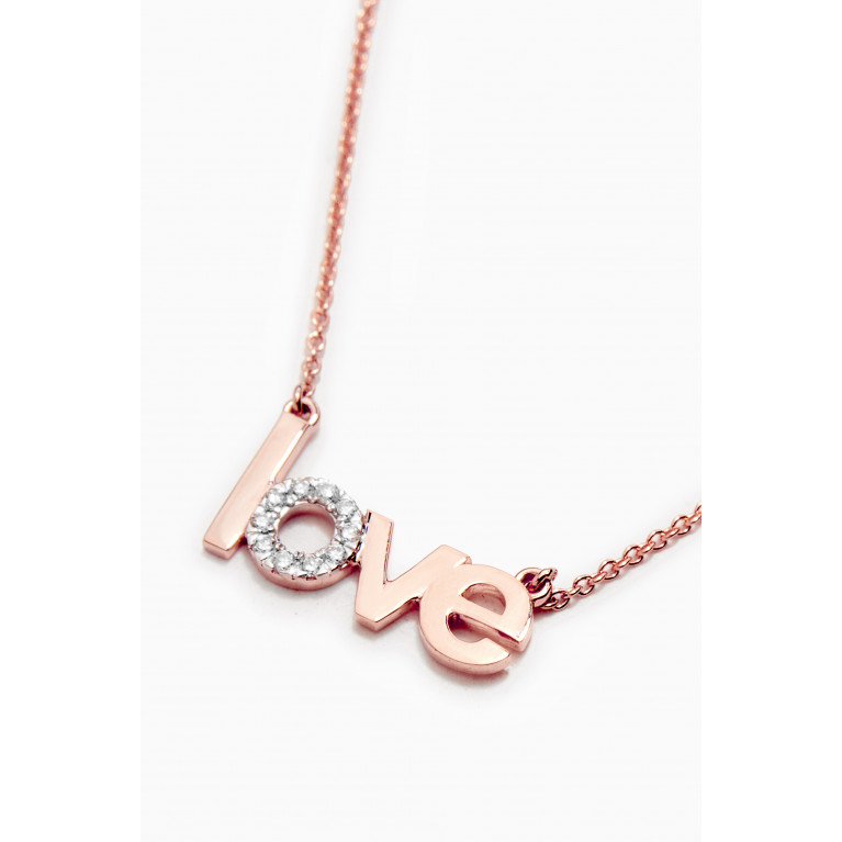 Damas - Love Necklace with Diamonds in 14kt Rose Gold