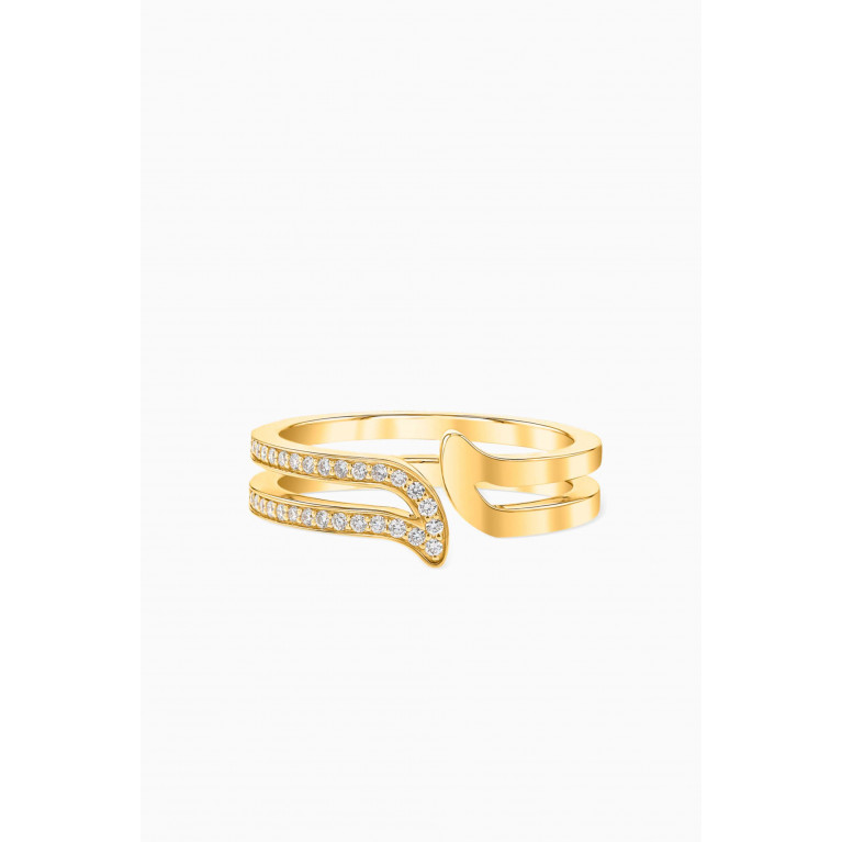 Damas - Alif Ring with Diamonds in 18kt Yellow Gold Yellow