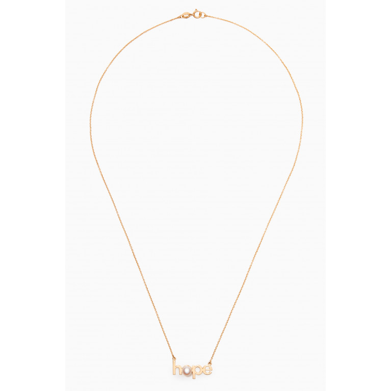 Damas - Hope Necklace with Pearl in 14kt Yellow Gold