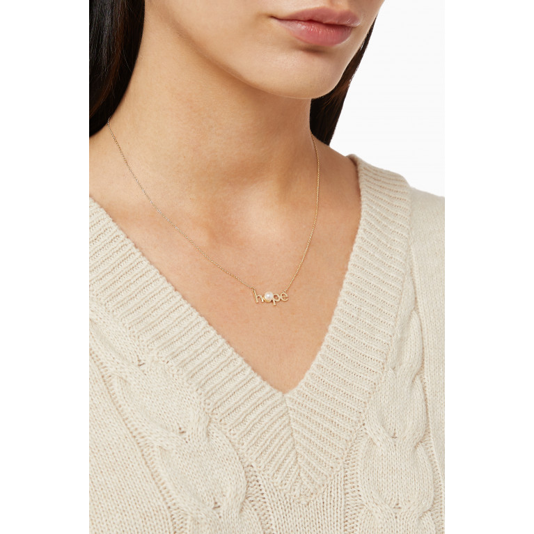 Damas - Hope Necklace with Pearl in 14kt Yellow Gold