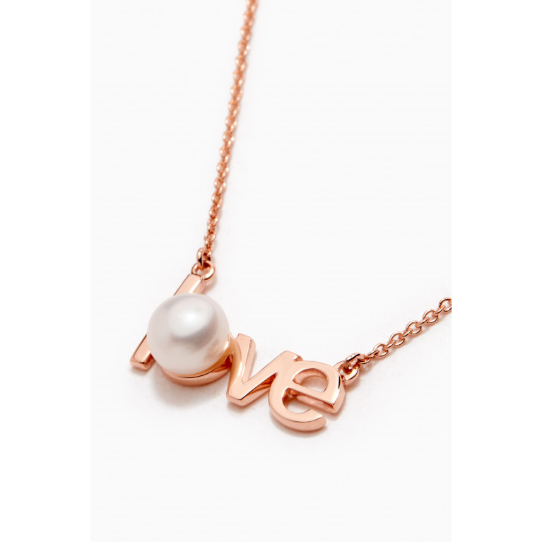 Damas - Love Necklace with Pearl in 14kt Rose Gold