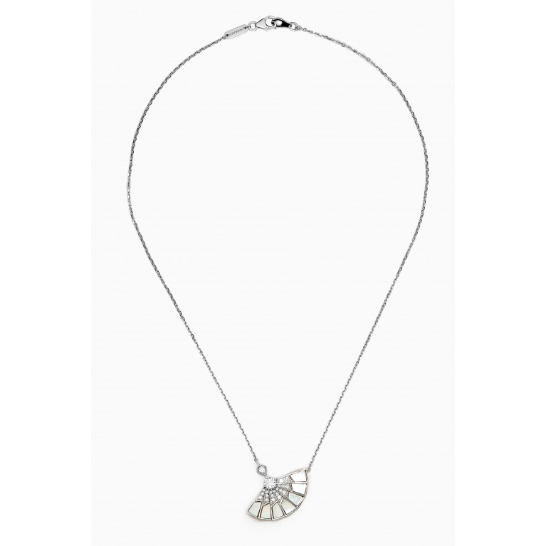 Garrard - Fanfare Symphony White Mother of Pearl Pendant with Diamonds in 18kt White Gold