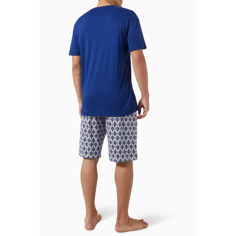 Hanro - Night and Day Pyjama Set in Cotton Blue