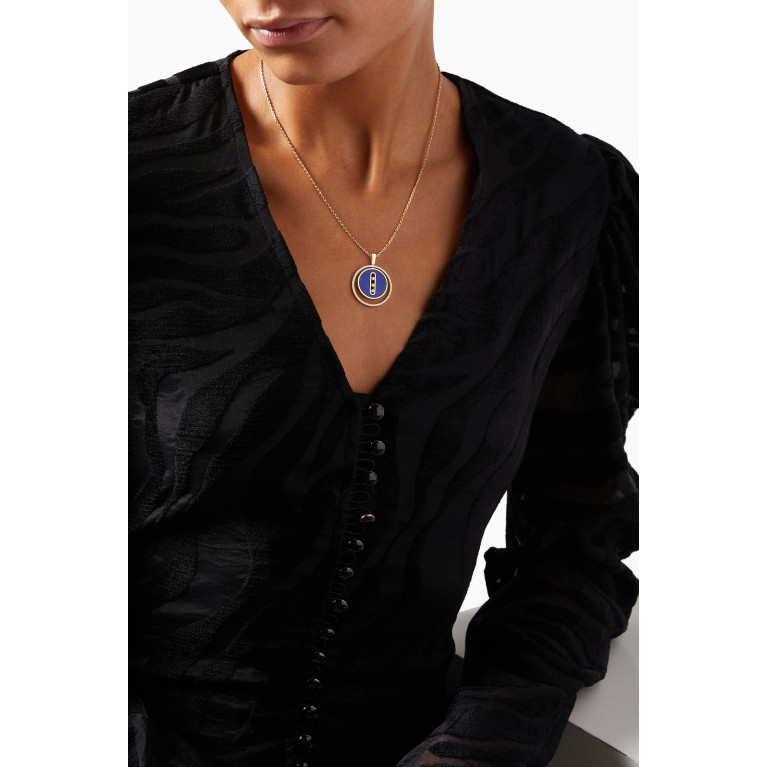 Messika - Lucky Move MM Lapis Lazuli Necklace with Diamonds in 18kt Yellow Gold