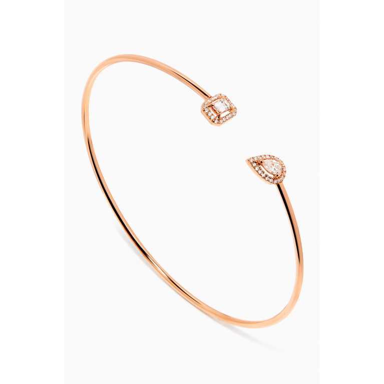 Messika - My Twin Toi & Moi Diamond Thin Bangle in 18kt Rose Gold