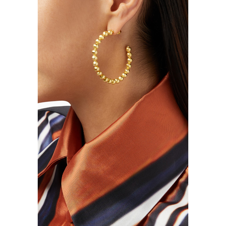 Dima Jewellery - Classic Ball Hoop Earrings in 18kt Gold