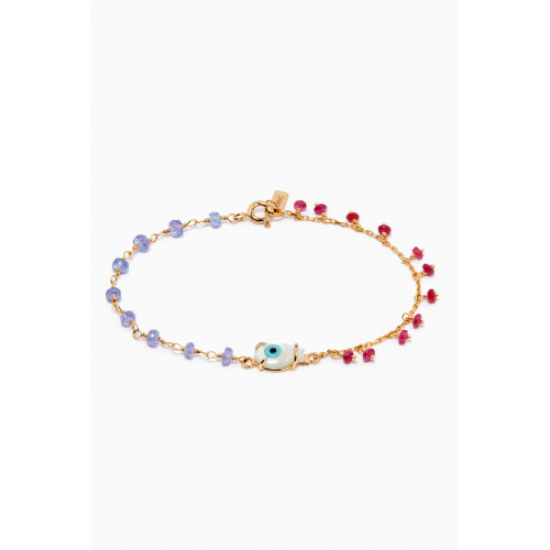 Dima Jewellery - Eye Mother of Pearl Charm Bracelet in 18kt Gold