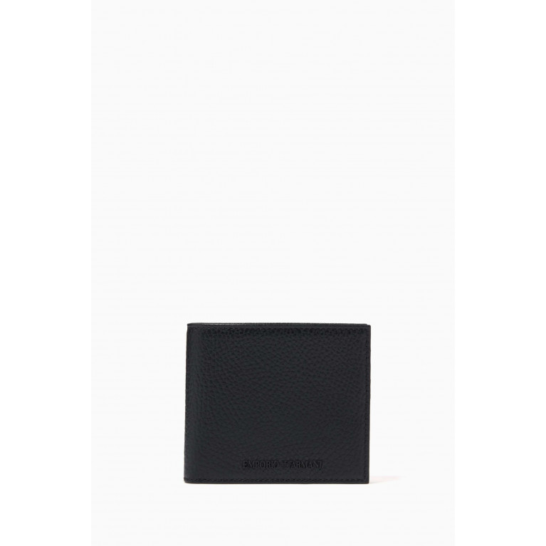 Emporio Armani - EA Bi-fold Wallet in Tumbled Leather Black