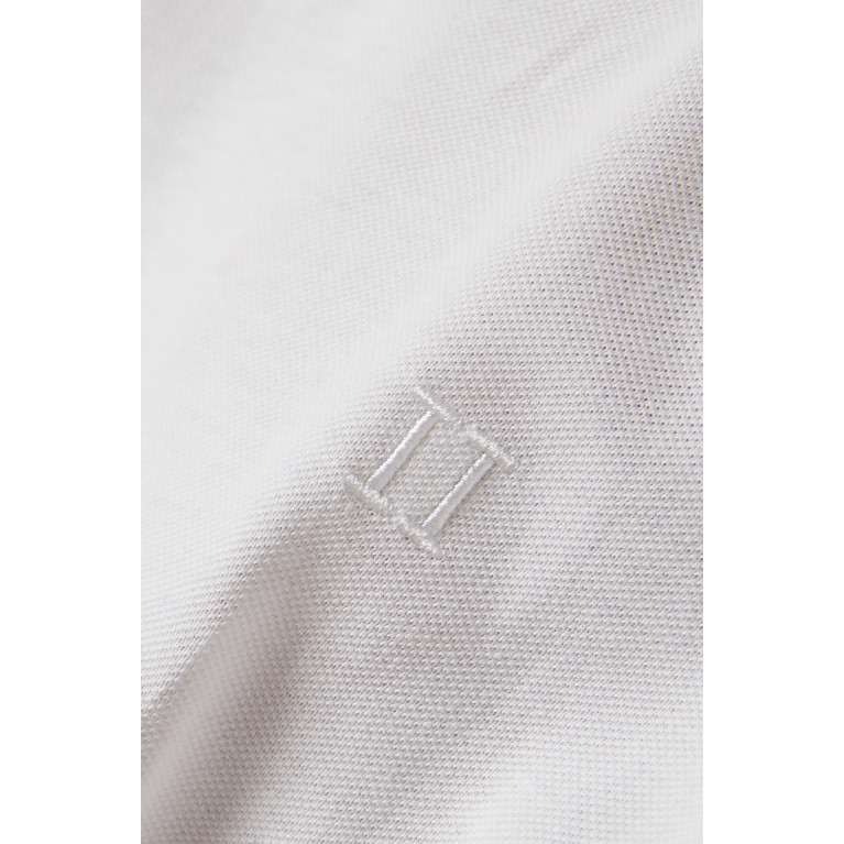 Les Deux - Logo Polo in Cotton Piqué White