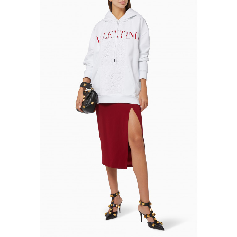 Valentino - Valentino Print Hoodie in Cotton Jersey & Lace