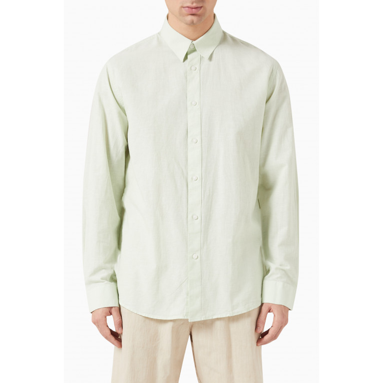 Selected Homme - Classic Shirt in Organic Cotton & Linen Grey