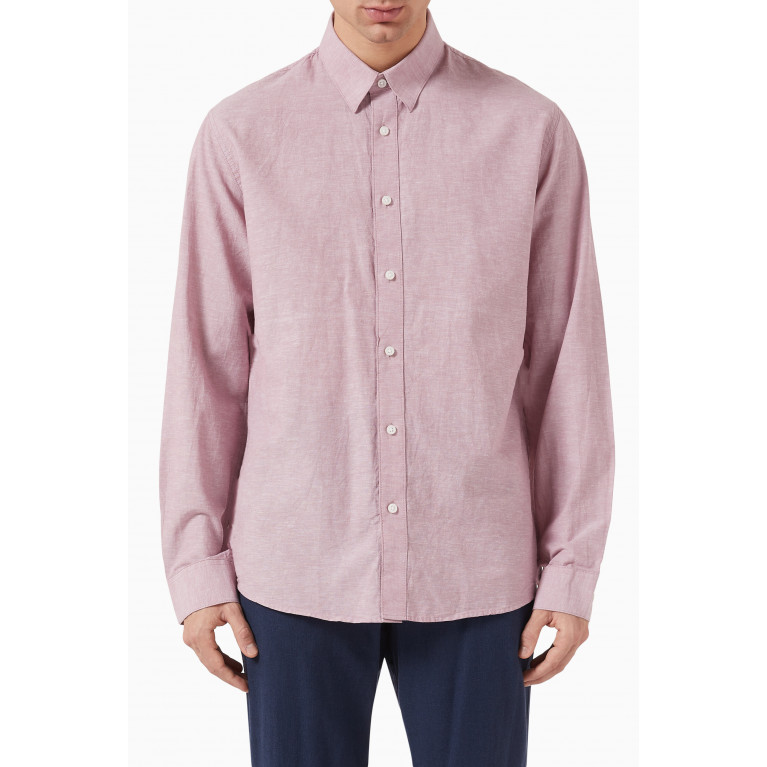 Selected Homme - Classic Shirt in Organic Cotton & Linen Purple
