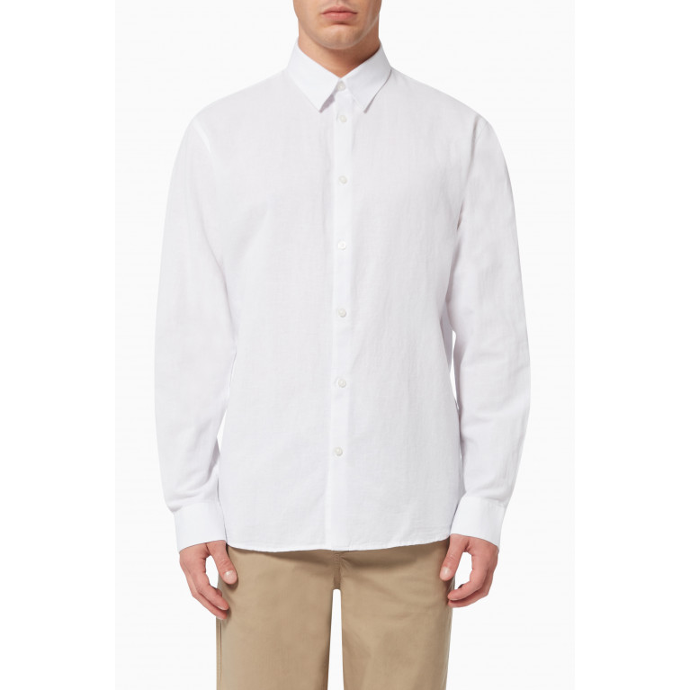 Selected Homme - Classic Shirt in Organic Cotton & Linen White
