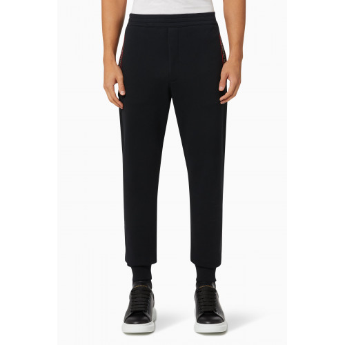 Alexander McQueen - Selvedge Logo Tape Jogging Pants in Cotton Jersey Black