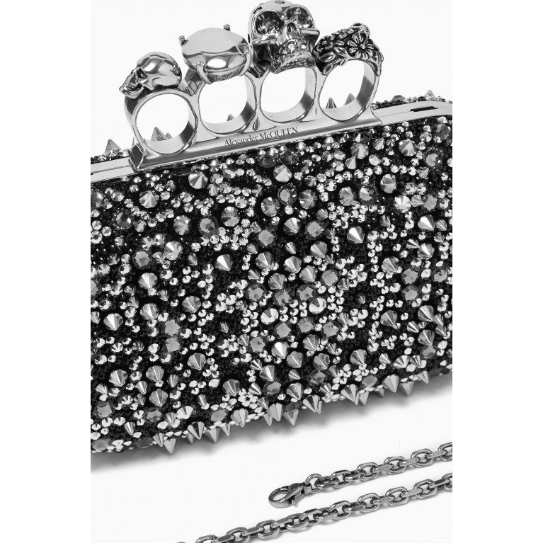 Alexander McQueen - Skull Embellished Four-ring Clutch in Leather