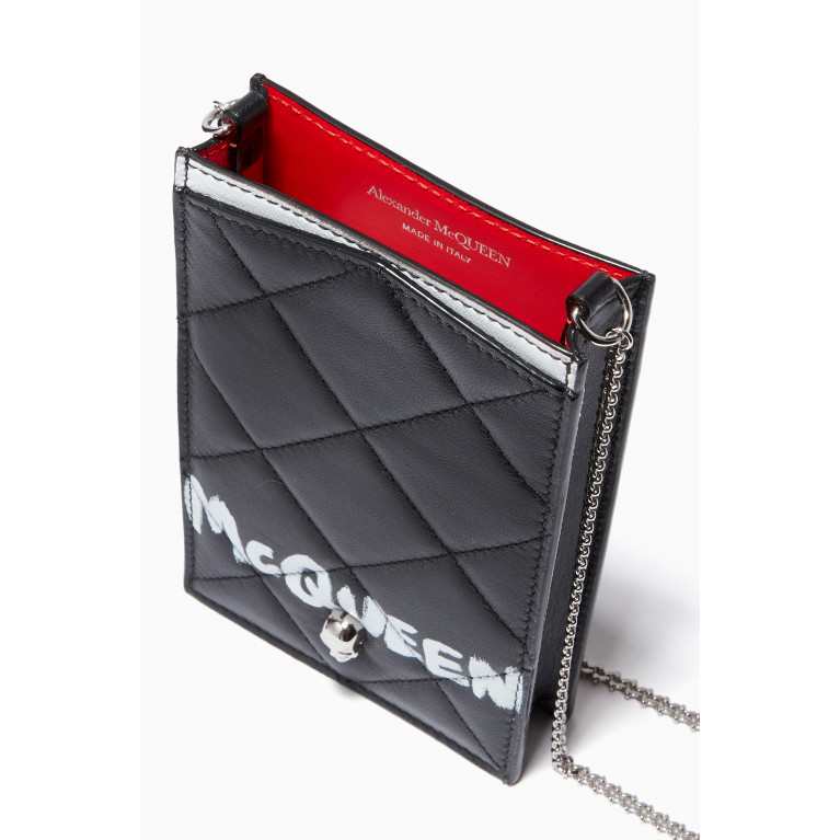 Alexander McQueen - Skull Phone Case on Chain in Quilted Nappa