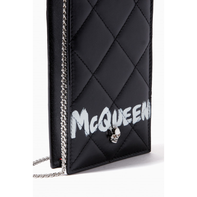 Alexander McQueen - Skull Phone Case on Chain in Quilted Nappa