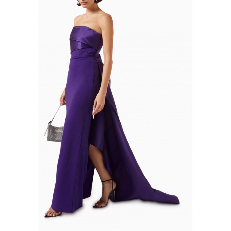 Solace London - Kinsley Maxi Dress in Twill Purple
