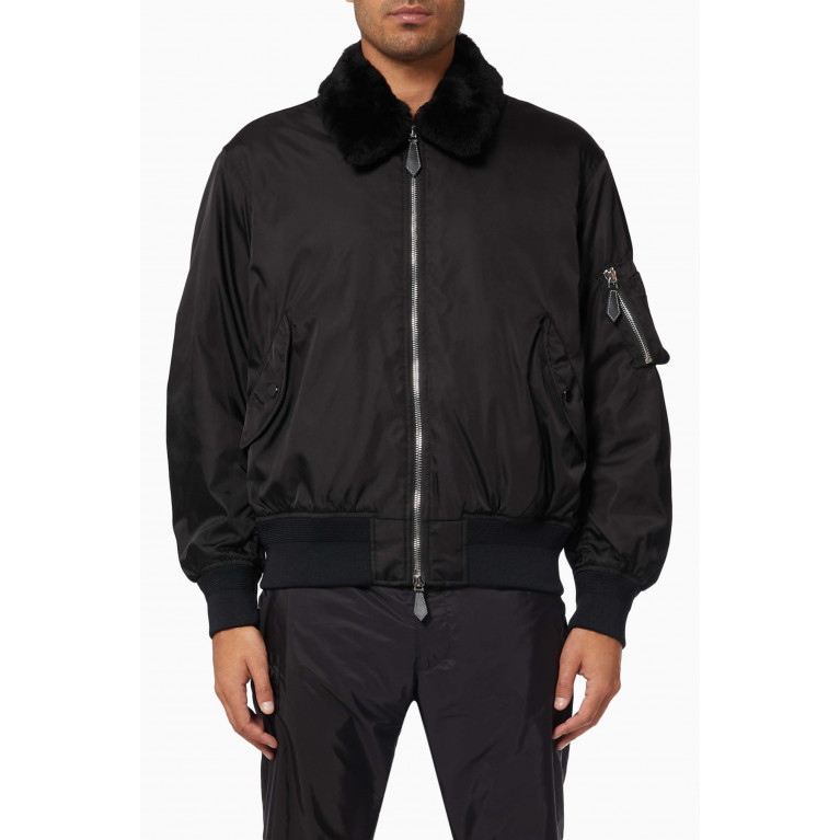 Burberry - Glenfield Bomber Jacket with Detachable Shearling Collar in ECONYL®