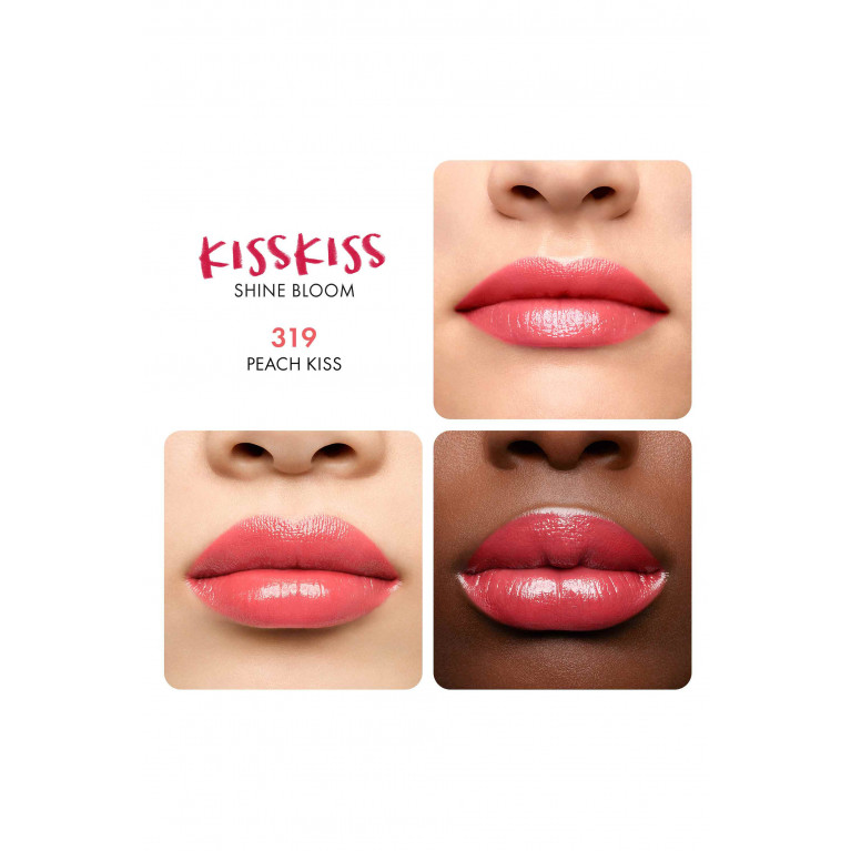 Guerlain - 319 Peach Kiss KissKiss Shine Bloom Lipstick Balm, 3.2g
