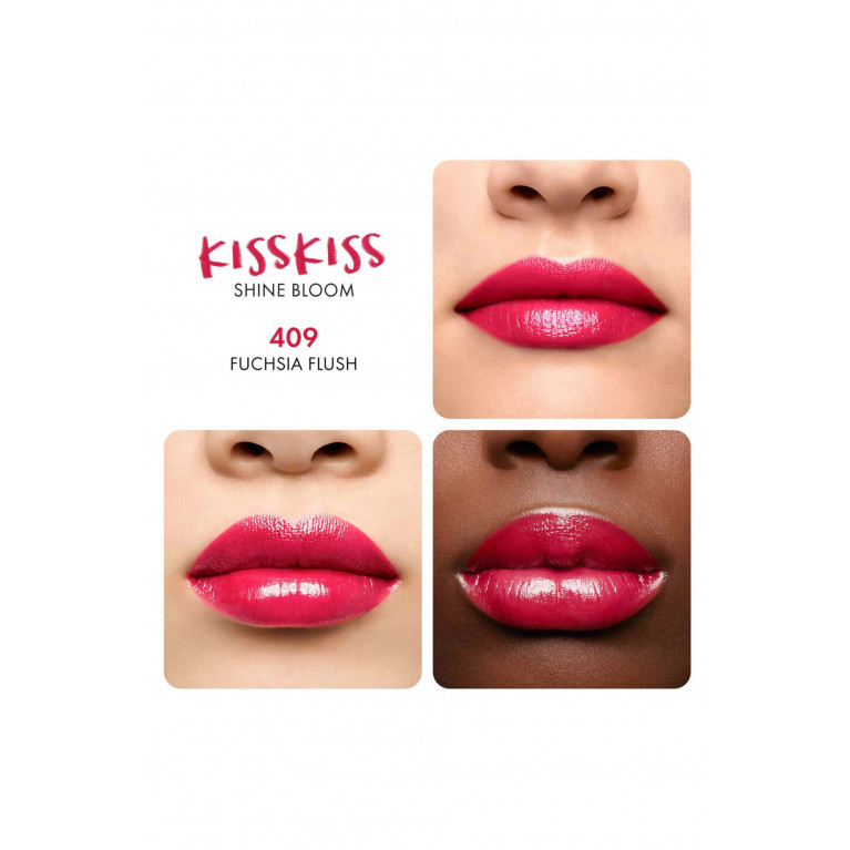 Guerlain - 409 Fuchsia Flush KissKiss Shine Bloom Lipstick Balm, 3.2g