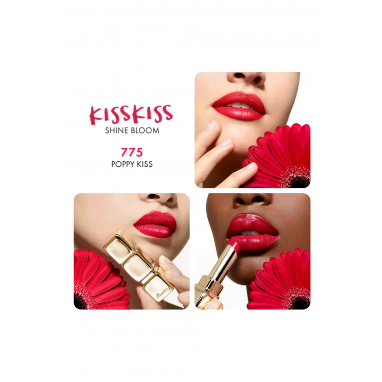 Guerlain - 775 Poppy Kiss KissKiss Shine Bloom Lipstick Balm, 3.2g